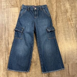 5/$15 Place Wide-Leg Cargo Jeans in Dark Blue Denim size 6